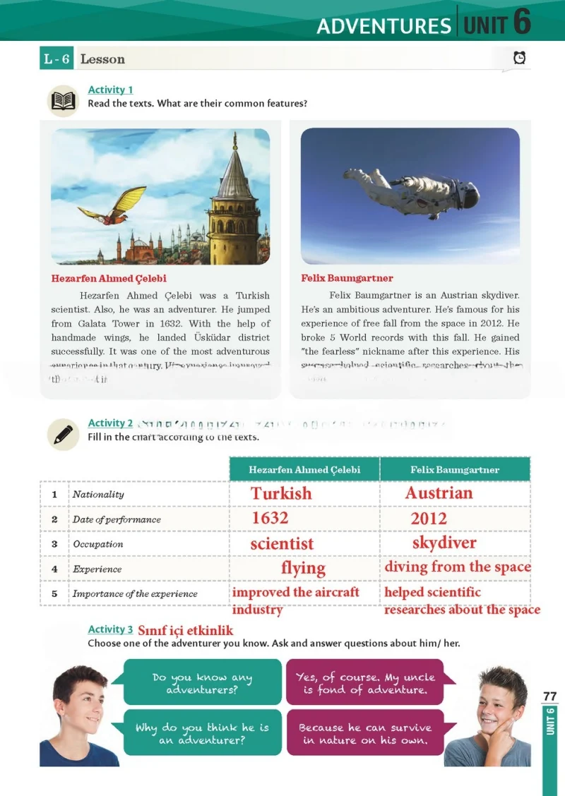 8. Sınıf İngilizce Ders Kitabı Cevapları Meb Yayınları Sayfa 77 Çözüm Görseli