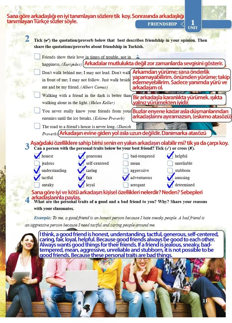 8. Sınıf İngilizce Ders Kitabı Cevapları Tutku Yayınları Sayfa 11 Çözüm Görseli