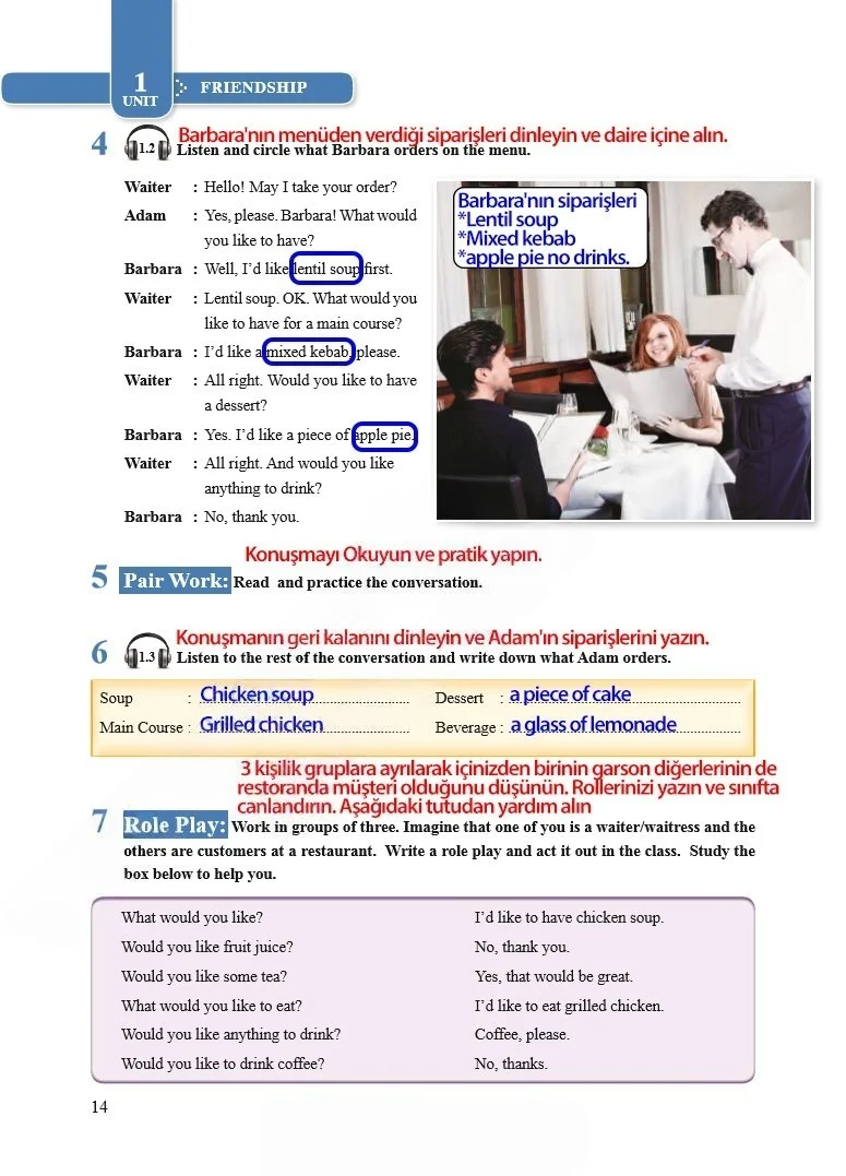 8. Sınıf İngilizce Ders Kitabı Cevapları Tutku Yayınları Sayfa 14 Çözüm Görseli