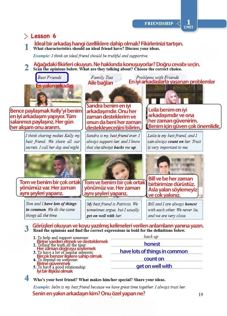 8. Sınıf İngilizce Ders Kitabı Cevapları Tutku Yayınları Sayfa 19 Çözüm Görseli