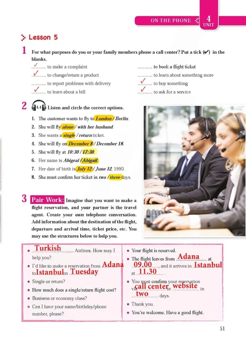 8. Sınıf İngilizce Ders Kitabı Cevapları Tutku Yayınları Sayfa 51 Çözüm Görseli