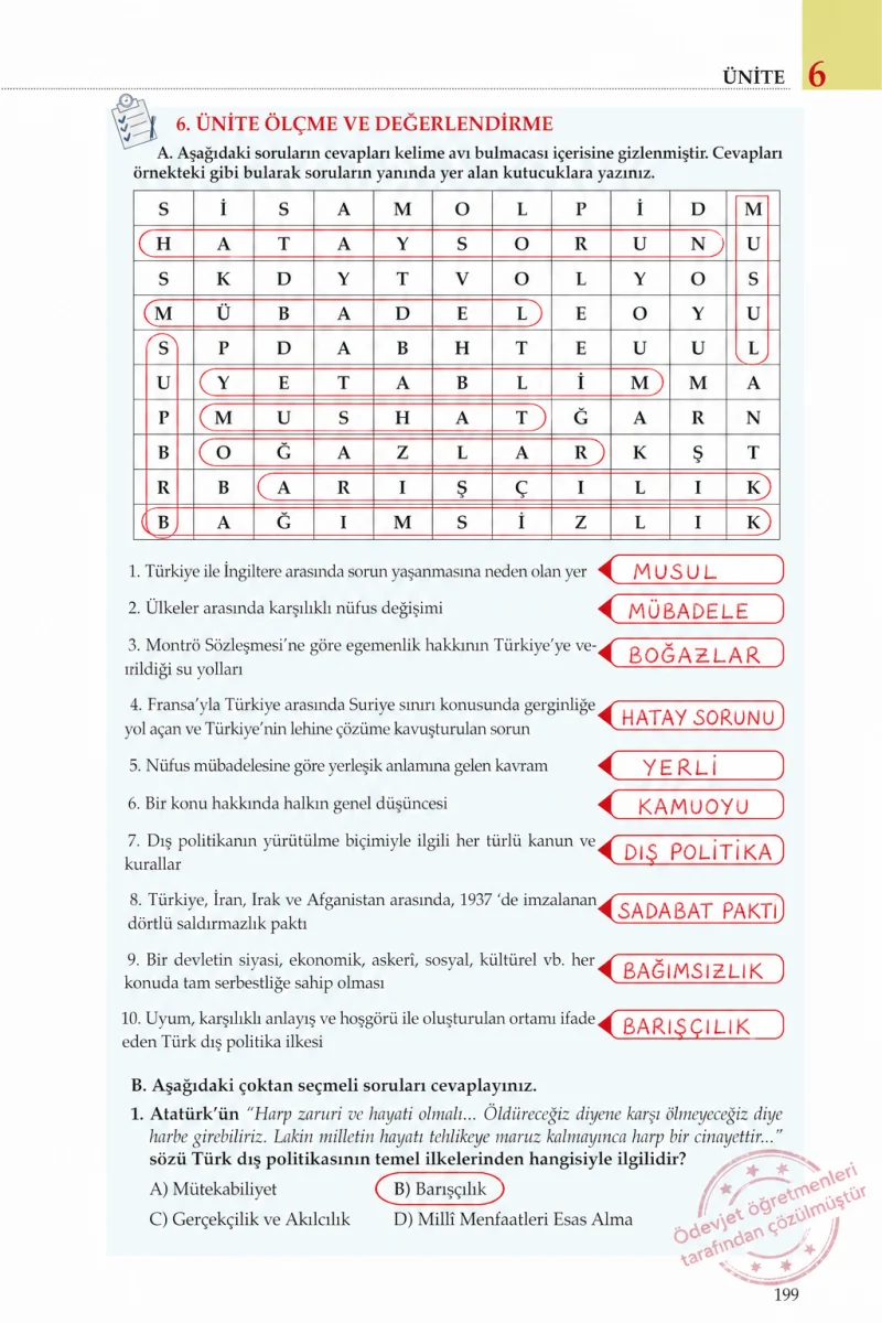 8. Sınıf İnkılap Tarihi Ders Kitabı Cevapları Meb Yayınları Sayfa 199 Çözüm Görseli
