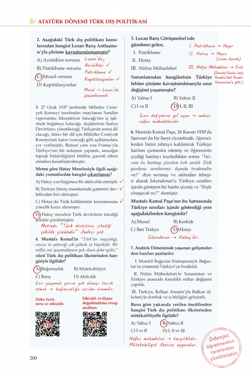 8. Sınıf İnkılap Tarihi Ders Kitabı Cevapları Meb Yayınları Sayfa 200 Çözüm Görseli