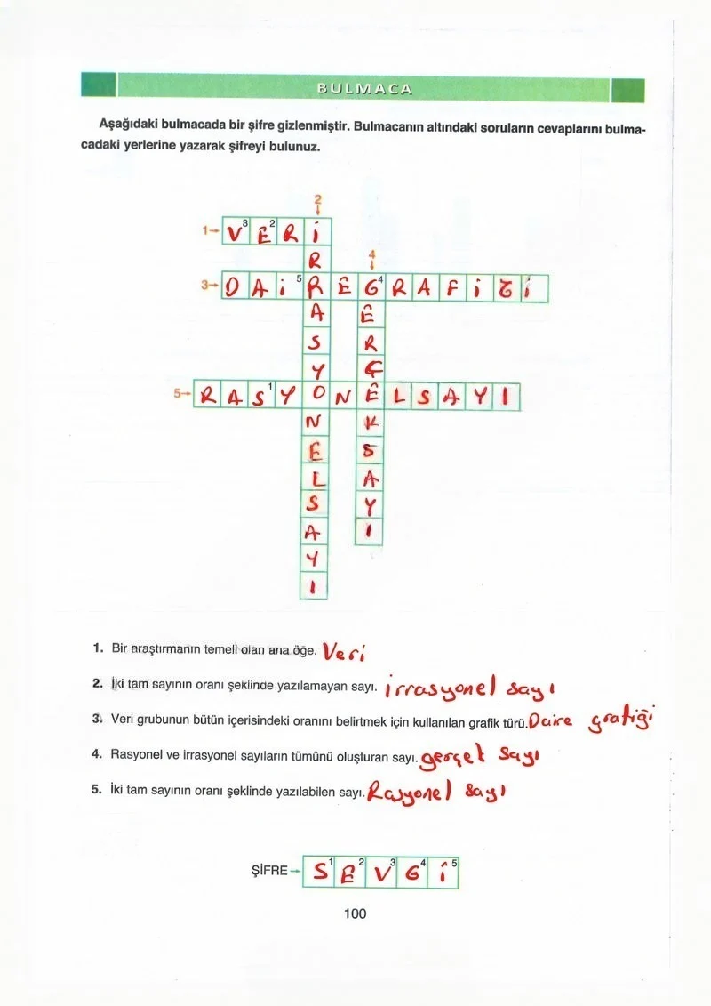 8. Sınıf Matematik Ders Kitabı Cevapları Ada Yayınları Sayfa 100 Çözüm Görseli