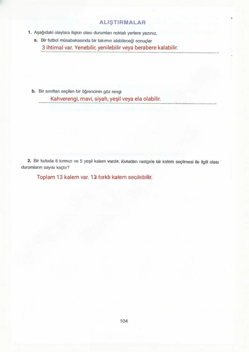8. Sınıf Matematik Ders Kitabı Cevapları Ada Yayınları Sayfa 104 Çözüm Görseli