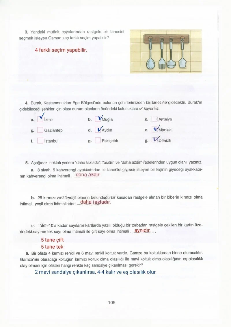8. Sınıf Matematik Ders Kitabı Cevapları Ada Yayınları Sayfa 105 Çözüm Görseli