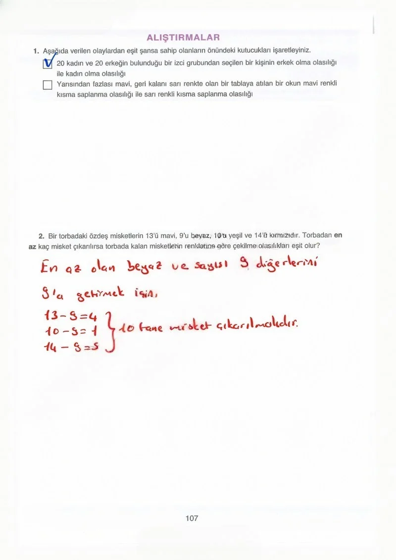 8. Sınıf Matematik Ders Kitabı Cevapları Ada Yayınları Sayfa 107 Çözüm Görseli