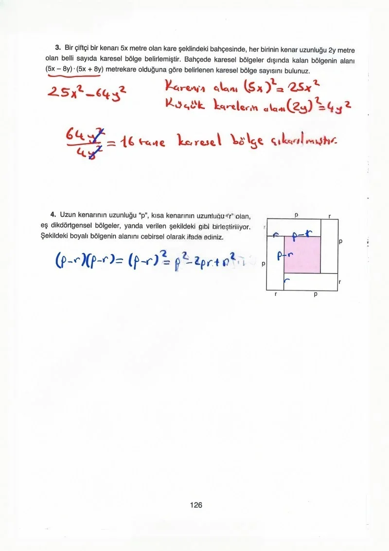 8. Sınıf Matematik Ders Kitabı Cevapları Ada Yayınları Sayfa 126 Çözüm Görseli