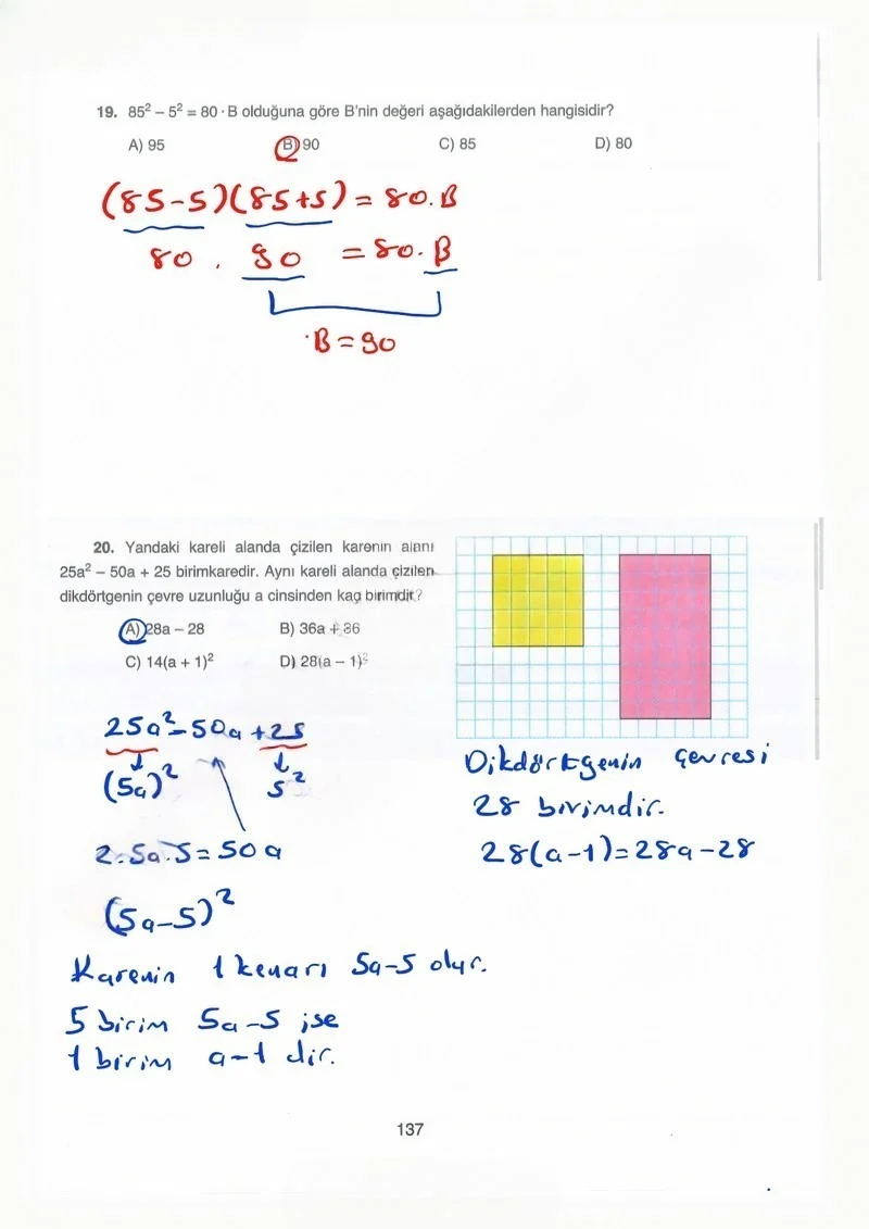 8. Sınıf Matematik Ders Kitabı Cevapları Ada Yayınları Sayfa 137 Çözüm Görseli