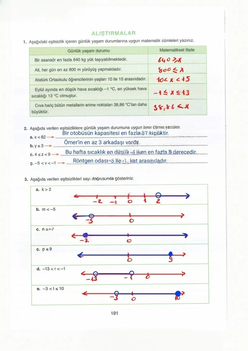 8. Sınıf Matematik Ders Kitabı Cevapları Ada Yayınları Sayfa 191 Çözüm Görseli