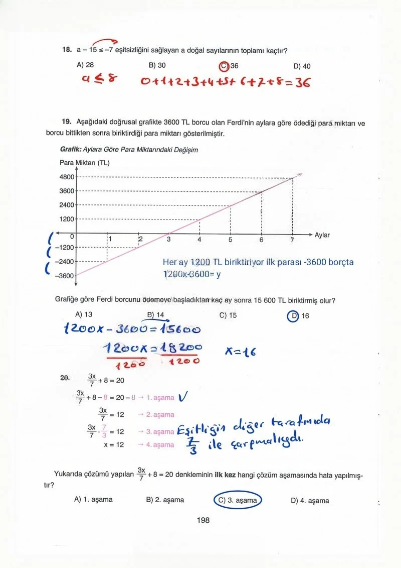 8. Sınıf Matematik Ders Kitabı Cevapları Ada Yayınları Sayfa 198 Çözüm Görseli