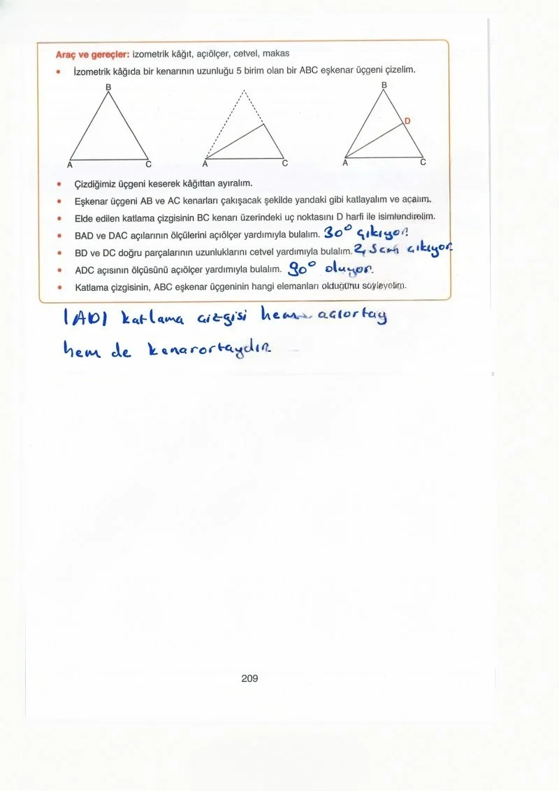 8. Sınıf Matematik Ders Kitabı Cevapları Ada Yayınları Sayfa 209 Çözüm Görseli
