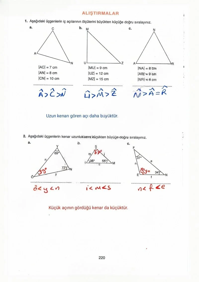 8. Sınıf Matematik Ders Kitabı Cevapları Ada Yayınları Sayfa 220 Çözüm Görseli
