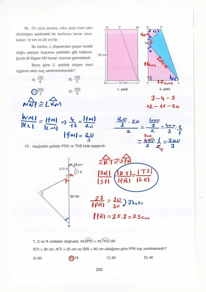 8. Sınıf Matematik Ders Kitabı Cevapları Ada Yayınları Sayfa 255 Çözüm Görseli