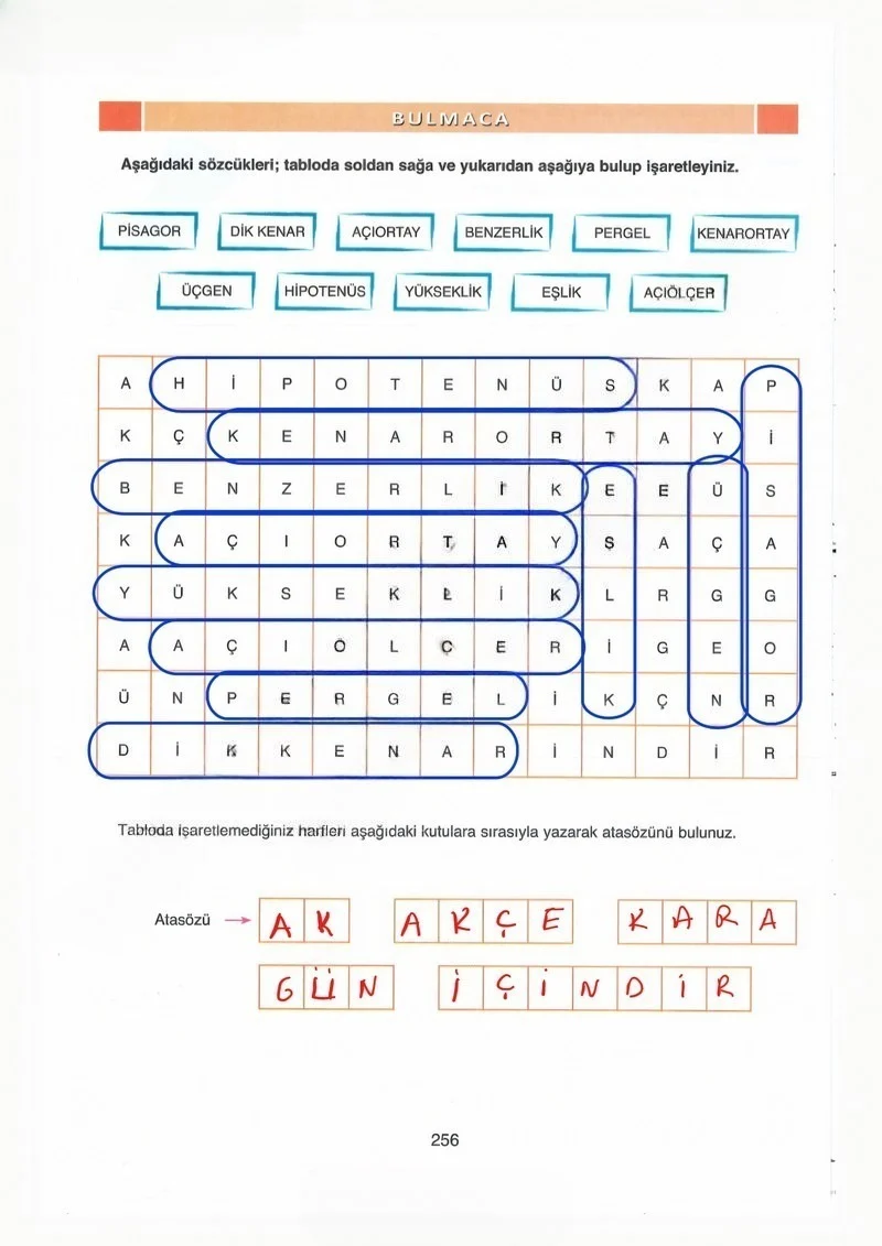 8. Sınıf Matematik Ders Kitabı Cevapları Ada Yayınları Sayfa 256 Çözüm Görseli
