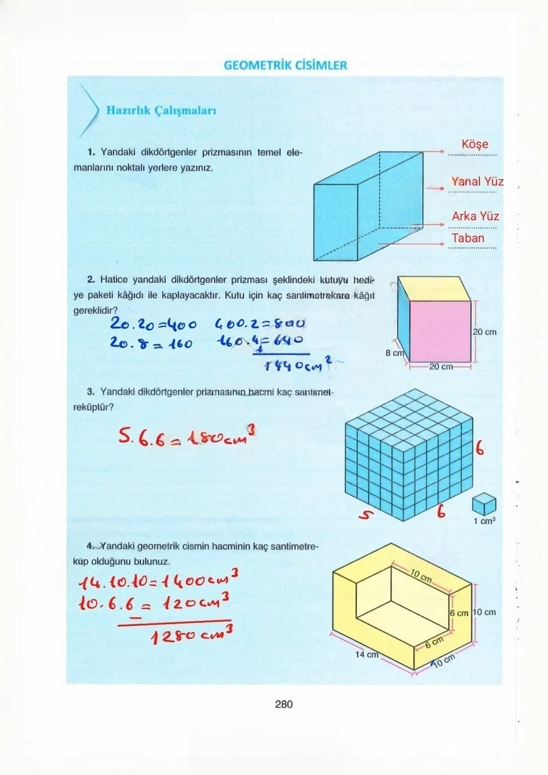 8. Sınıf Matematik Ders Kitabı Cevapları Ada Yayınları Sayfa 280 Çözüm Görseli