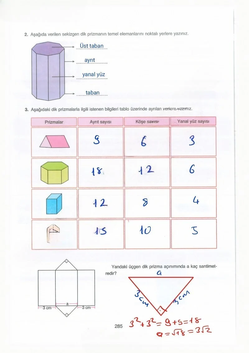 8. Sınıf Matematik Ders Kitabı Cevapları Ada Yayınları Sayfa 285 Çözüm Görseli