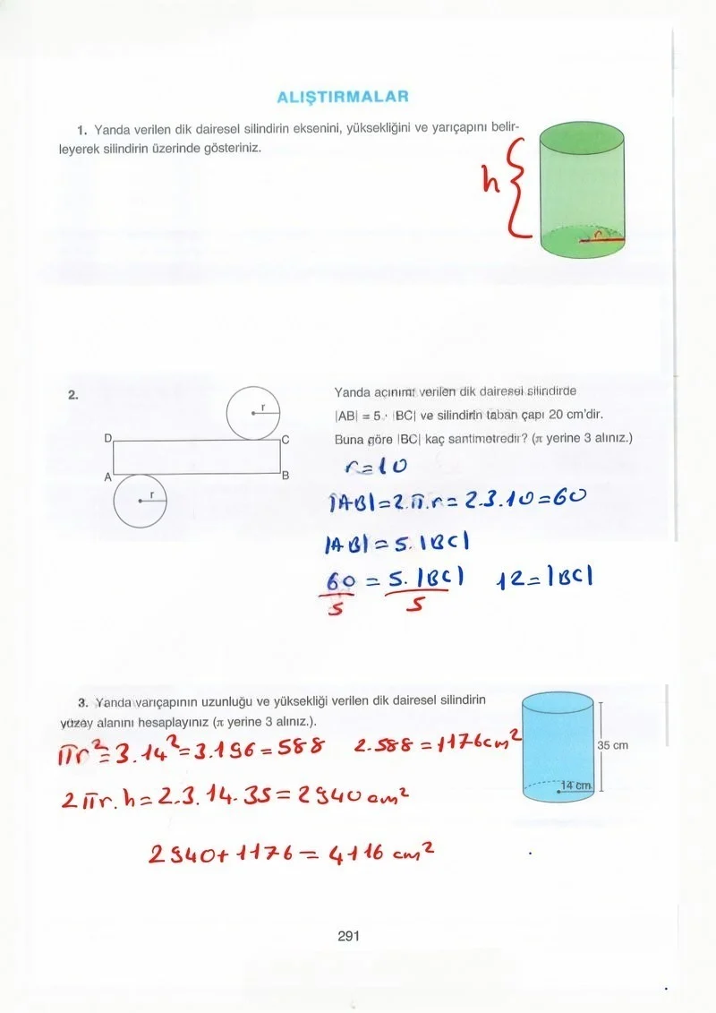 8. Sınıf Matematik Ders Kitabı Cevapları Ada Yayınları Sayfa 291 Çözüm Görseli