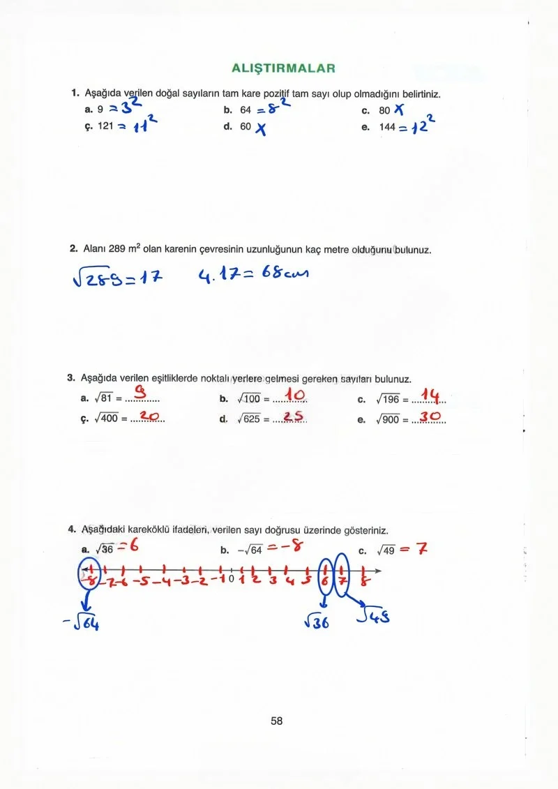 8. Sınıf Matematik Ders Kitabı Cevapları Ada Yayınları Sayfa 58 Çözüm Görseli