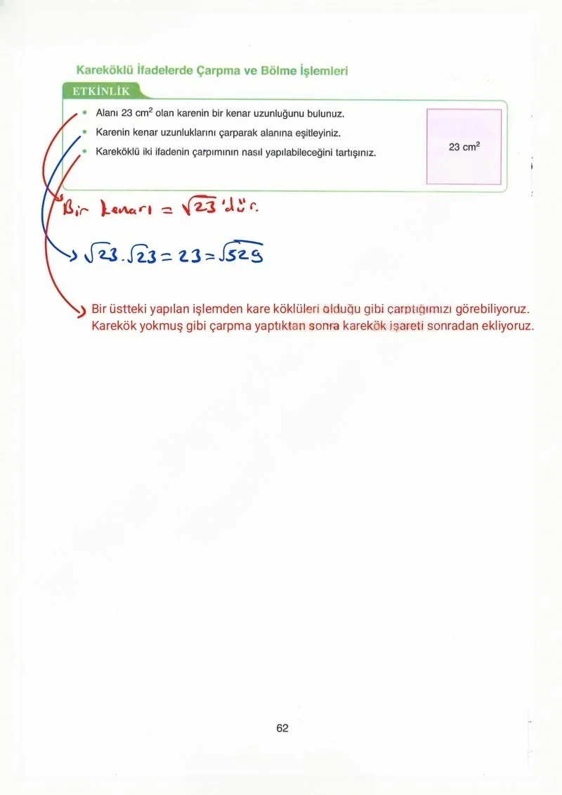 8. Sınıf Matematik Ders Kitabı Cevapları Ada Yayınları Sayfa 62 Çözüm Görseli
