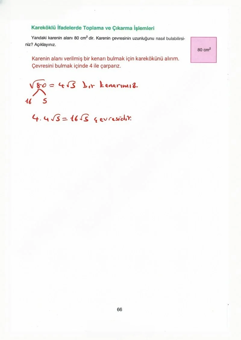 8. Sınıf Matematik Ders Kitabı Cevapları Ada Yayınları Sayfa 66 Çözüm Görseli