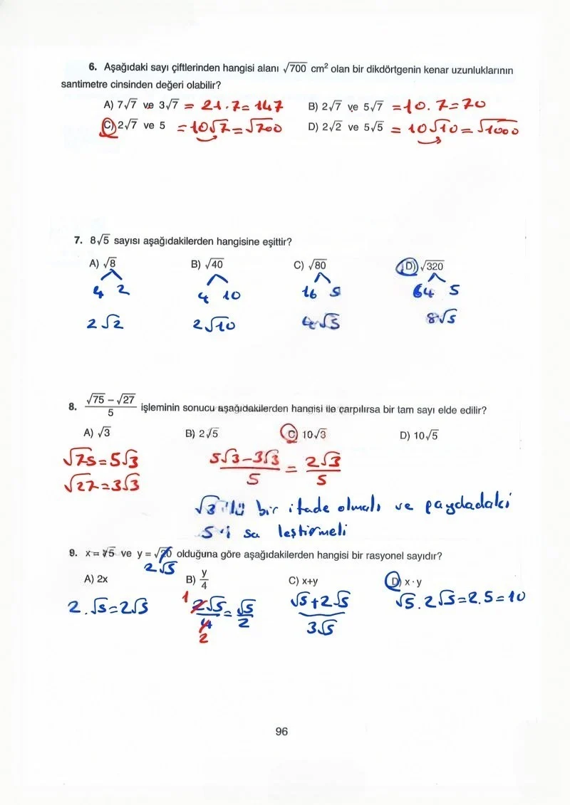 8. Sınıf Matematik Ders Kitabı Cevapları Ada Yayınları Sayfa 96 Çözüm Görseli