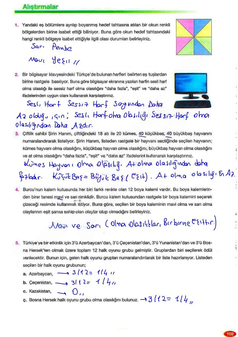8. Sınıf Matematik Ders Kitabı Cevapları Berkay Yayınları Sayfa 102 Çözüm Görseli