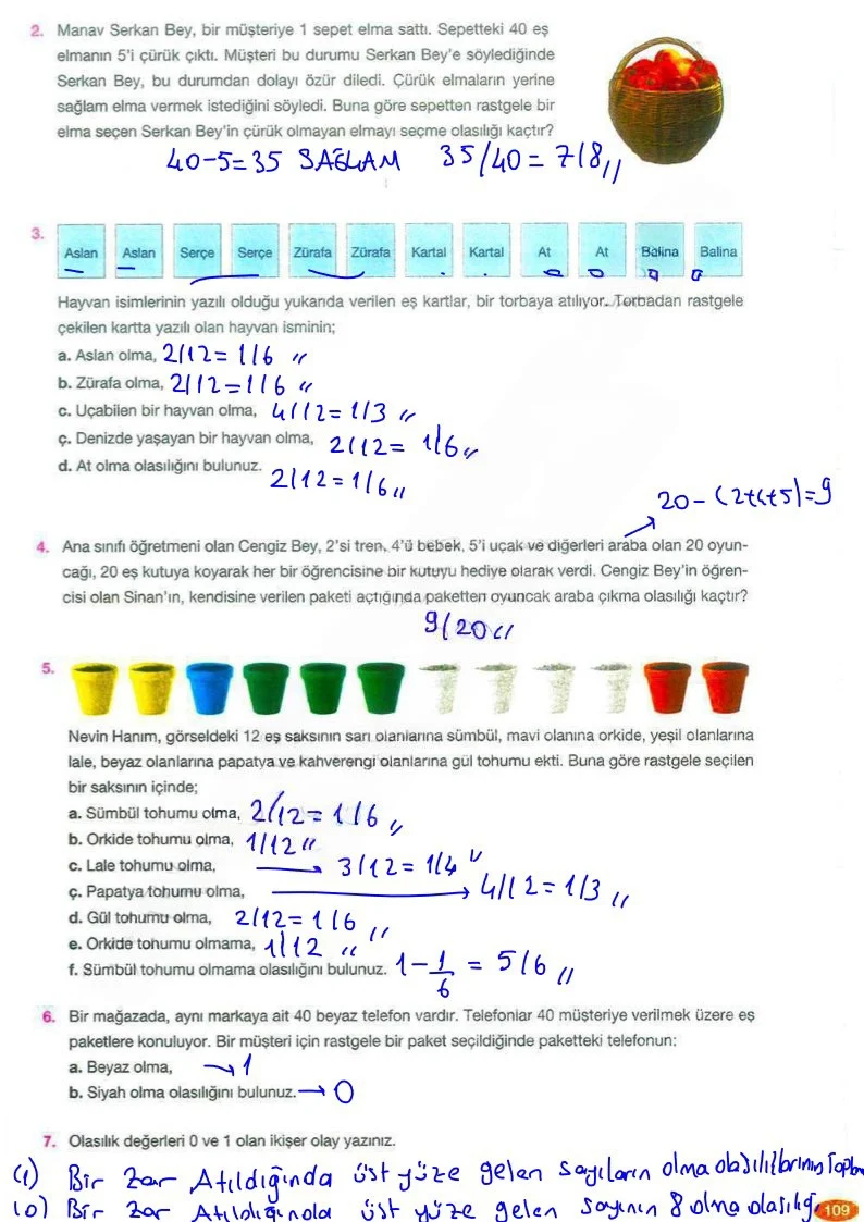8. Sınıf Matematik Ders Kitabı Cevapları Berkay Yayınları Sayfa 109 Çözüm Görseli