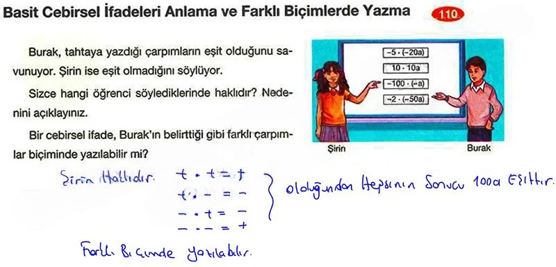 8. Sınıf Matematik Ders Kitabı Cevapları Berkay Yayınları Sayfa 110 Çözüm Görseli