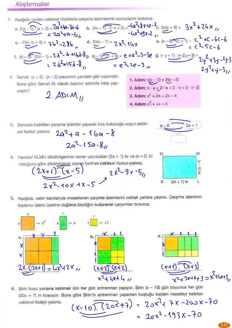 8. Sınıf Matematik Ders Kitabı Cevapları Berkay Yayınları Sayfa 117 Çözüm Görseli