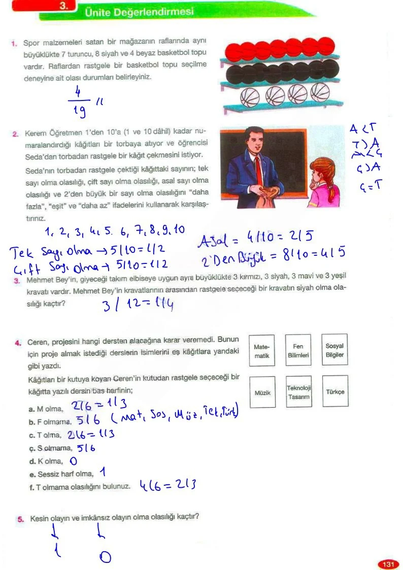 8. Sınıf Matematik Ders Kitabı Cevapları Berkay Yayınları Sayfa 131 Çözüm Görseli