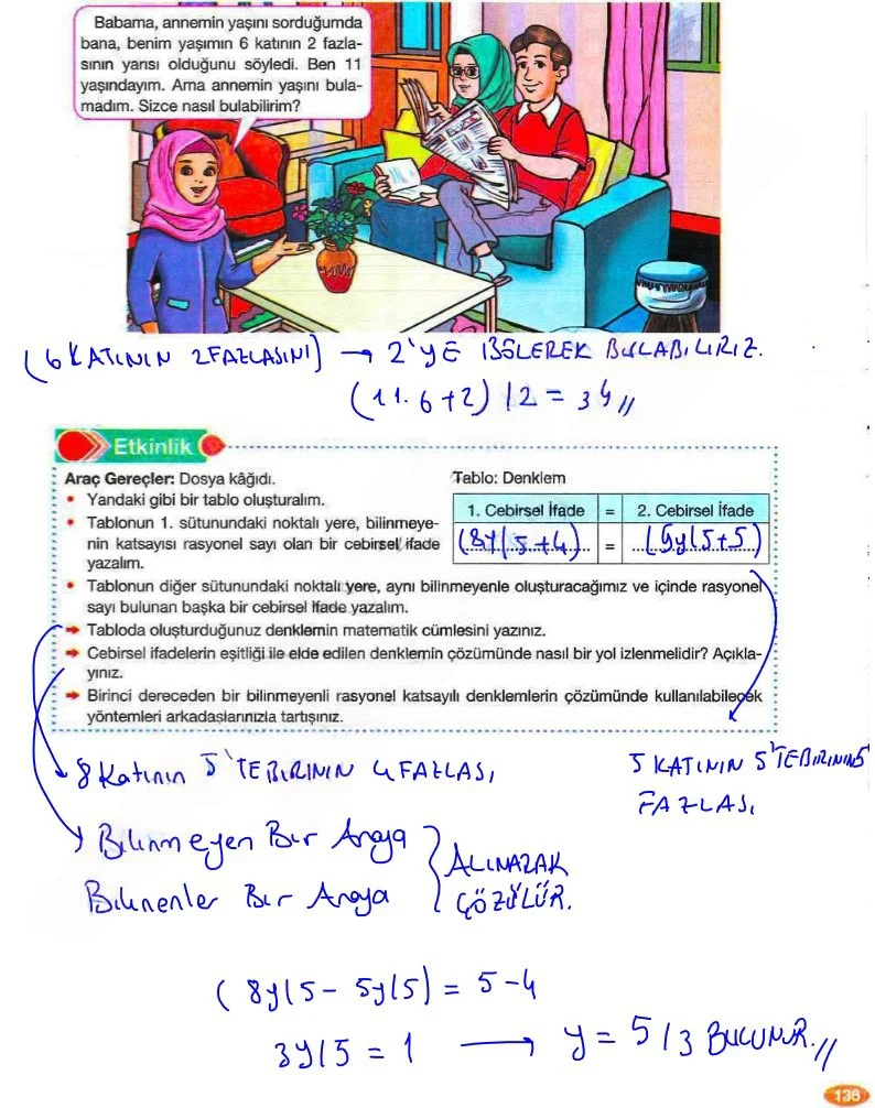8. Sınıf Matematik Ders Kitabı Cevapları Berkay Yayınları Sayfa 136 Çözüm Görseli