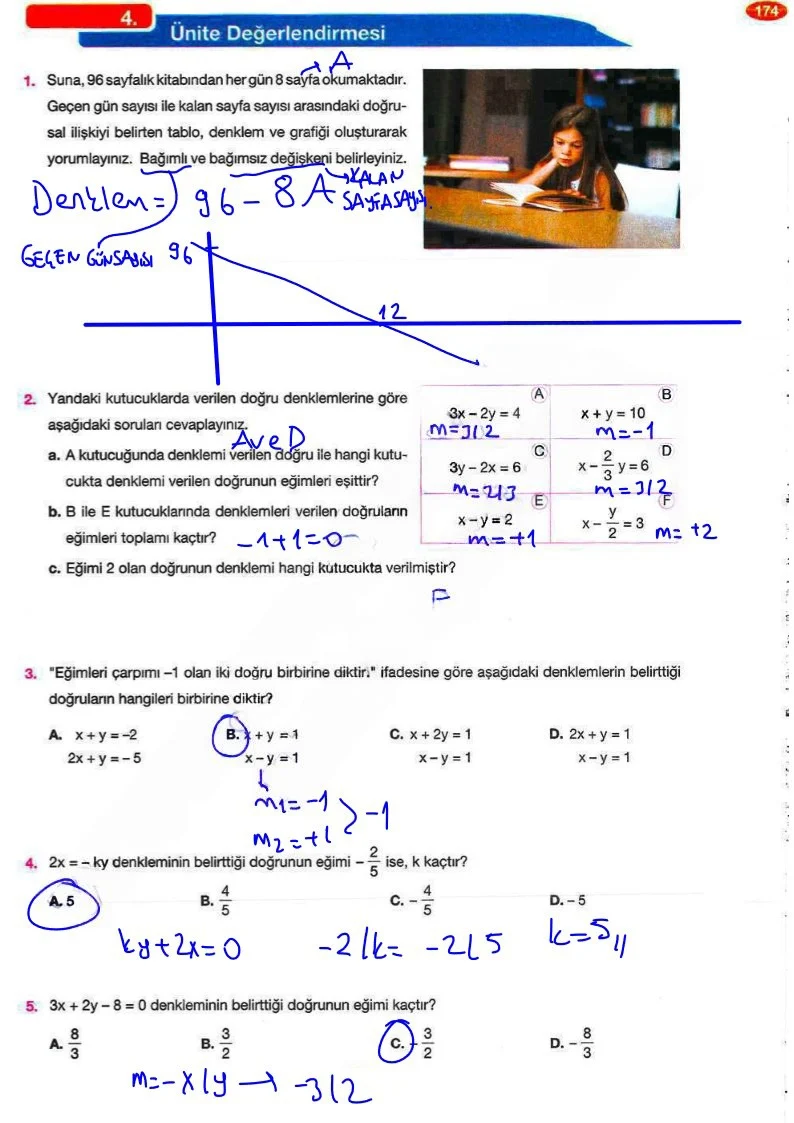 8. Sınıf Matematik Ders Kitabı Cevapları Berkay Yayınları Sayfa 174 Çözüm Görseli