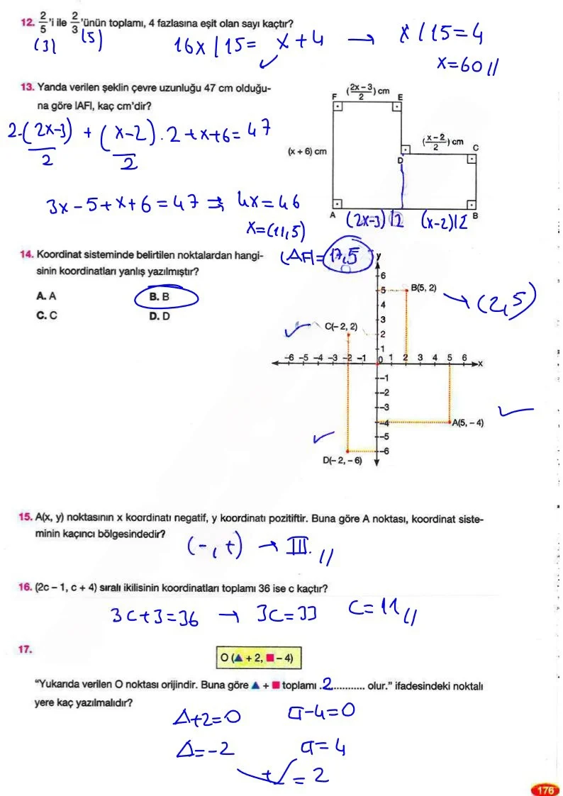 8. Sınıf Matematik Ders Kitabı Cevapları Berkay Yayınları Sayfa 176 Çözüm Görseli