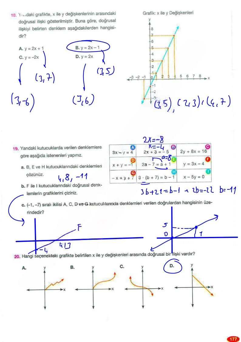 8. Sınıf Matematik Ders Kitabı Cevapları Berkay Yayınları Sayfa 177 Çözüm Görseli