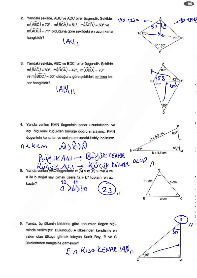 8. Sınıf Matematik Ders Kitabı Cevapları Berkay Yayınları Sayfa 196 Çözüm Görseli