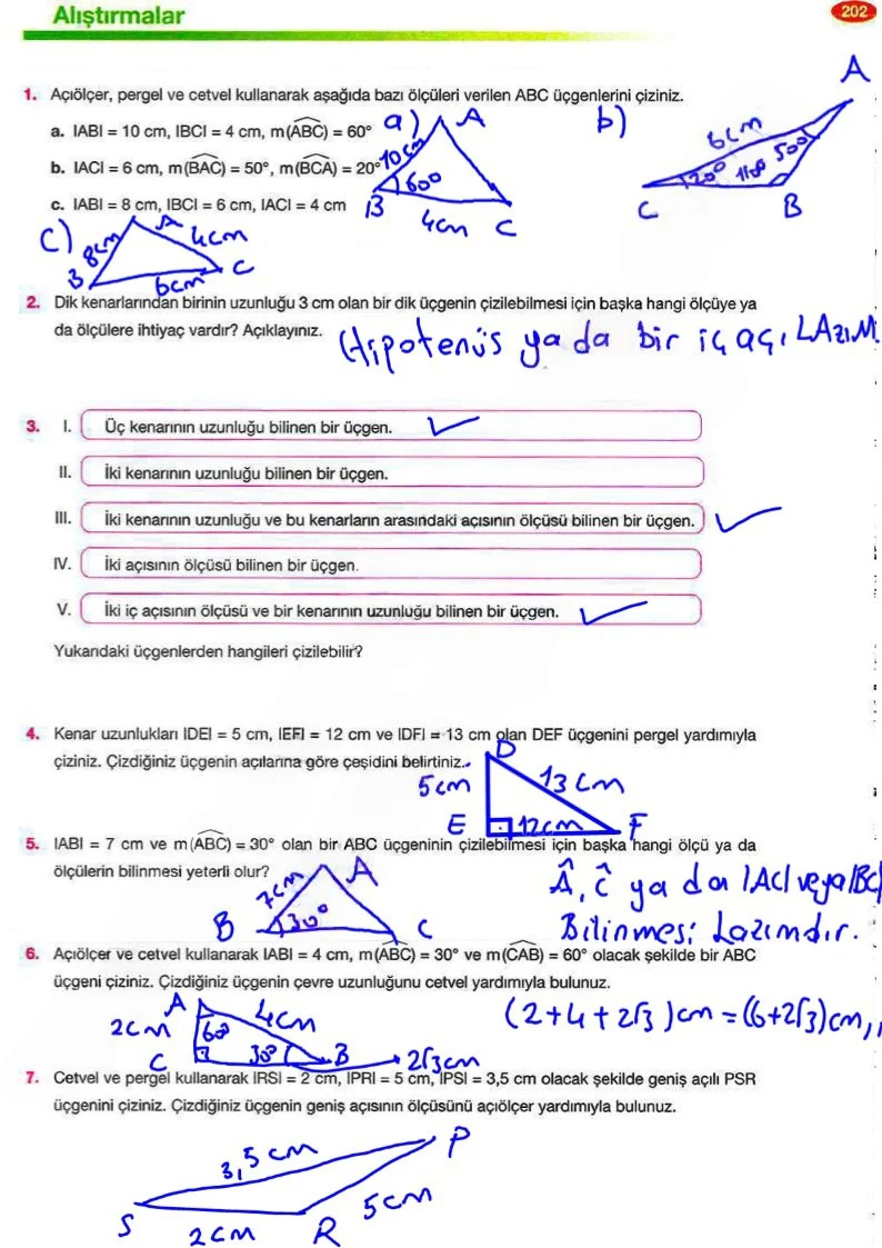 8. Sınıf Matematik Ders Kitabı Cevapları Berkay Yayınları Sayfa 202 Çözüm Görseli