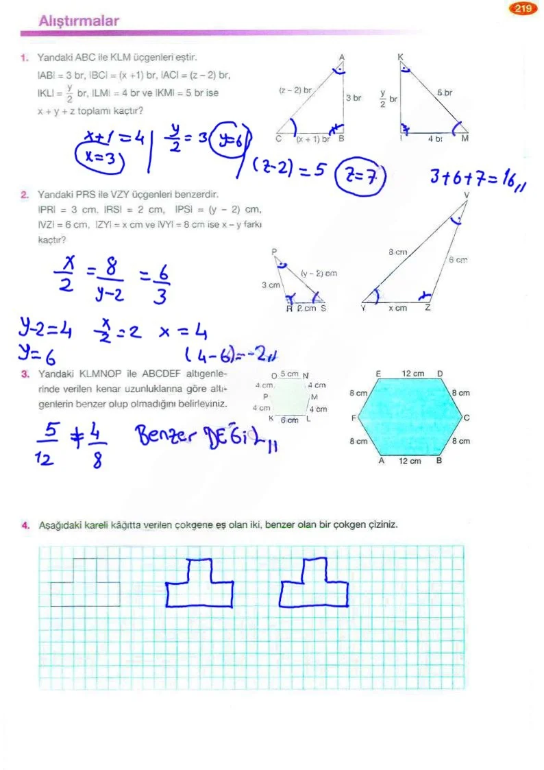 8. Sınıf Matematik Ders Kitabı Cevapları Berkay Yayınları Sayfa 219 Çözüm Görseli