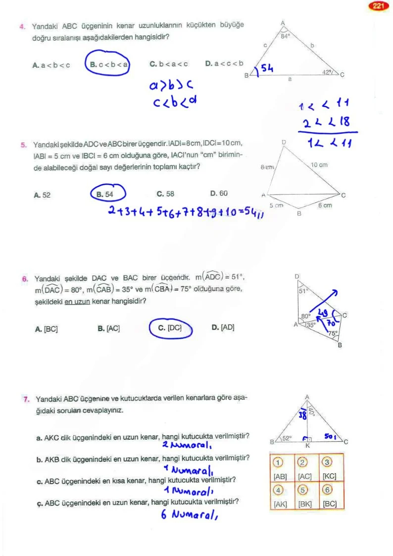 8. Sınıf Matematik Ders Kitabı Cevapları Berkay Yayınları Sayfa 221 Çözüm Görseli
