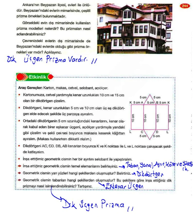 8. Sınıf Matematik Ders Kitabı Cevapları Berkay Yayınları Sayfa 244 Çözüm Görseli