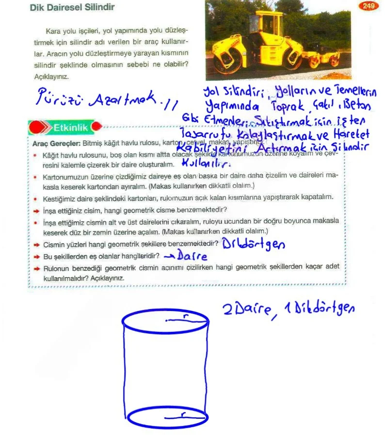 8. Sınıf Matematik Ders Kitabı Cevapları Berkay Yayınları Sayfa 249 Çözüm Görseli