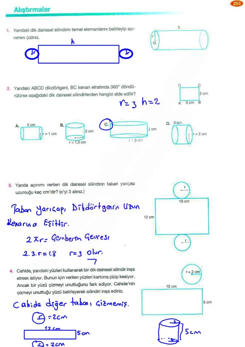 8. Sınıf Matematik Ders Kitabı Cevapları Berkay Yayınları Sayfa 253 Çözüm Görseli