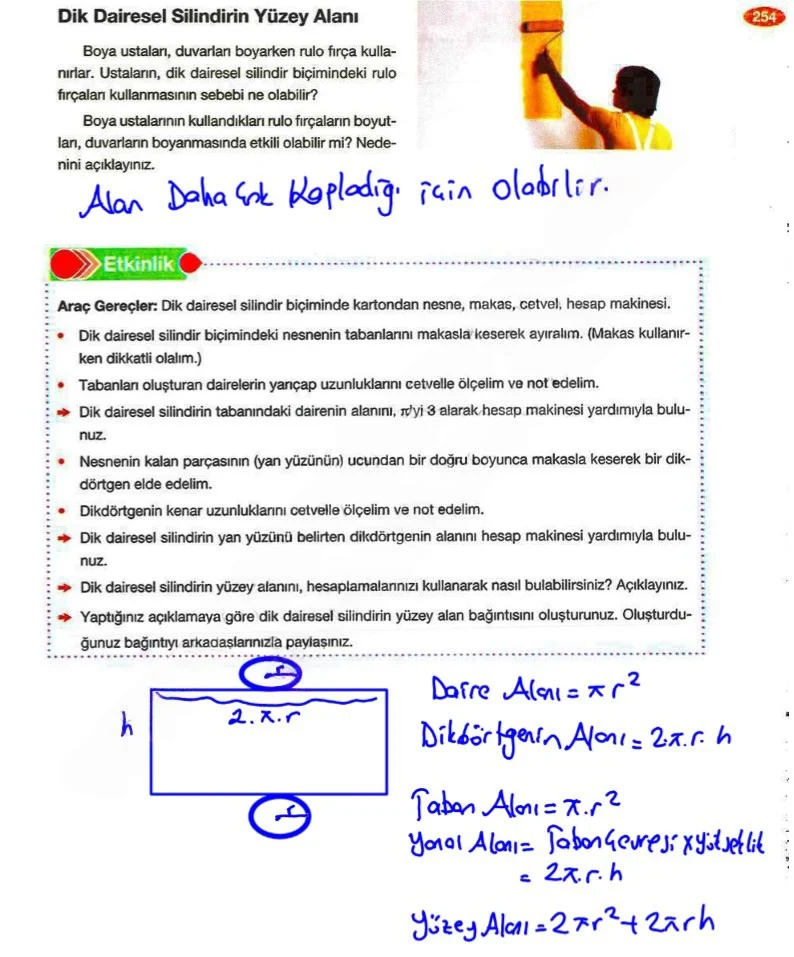8. Sınıf Matematik Ders Kitabı Cevapları Berkay Yayınları Sayfa 254 Çözüm Görseli