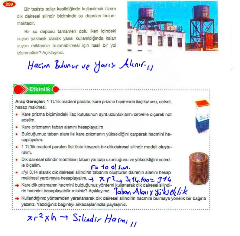 8. Sınıf Matematik Ders Kitabı Cevapları Berkay Yayınları Sayfa 259 Çözüm Görseli