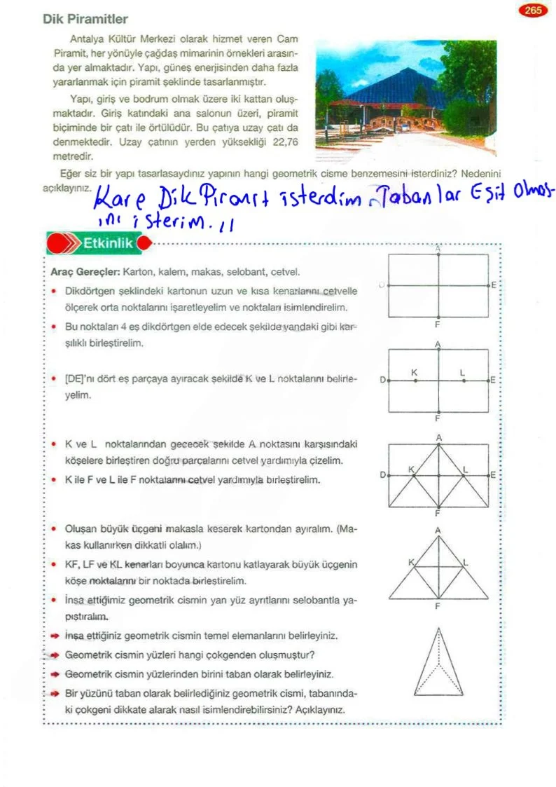 8. Sınıf Matematik Ders Kitabı Cevapları Berkay Yayınları Sayfa 265 Çözüm Görseli
