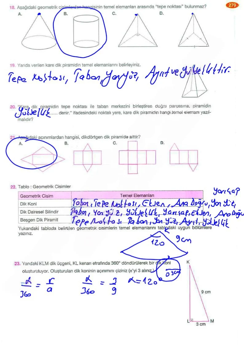 8. Sınıf Matematik Ders Kitabı Cevapları Berkay Yayınları Sayfa 279 Çözüm Görseli