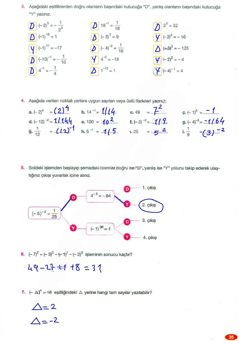 8. Sınıf Matematik Ders Kitabı Cevapları Berkay Yayınları Sayfa 35 Çözüm Görseli