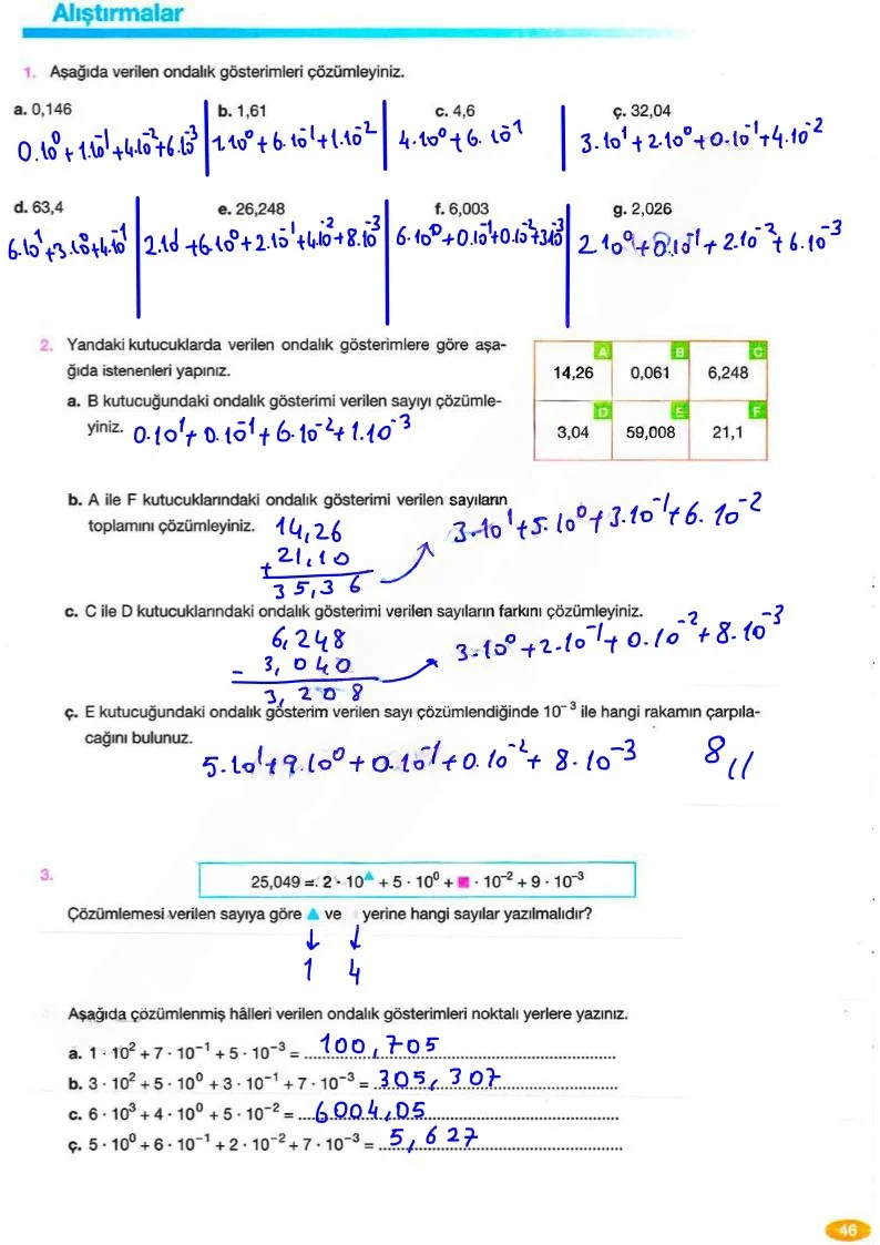 8. Sınıf Matematik Ders Kitabı Cevapları Berkay Yayınları Sayfa 46 Çözüm Görseli