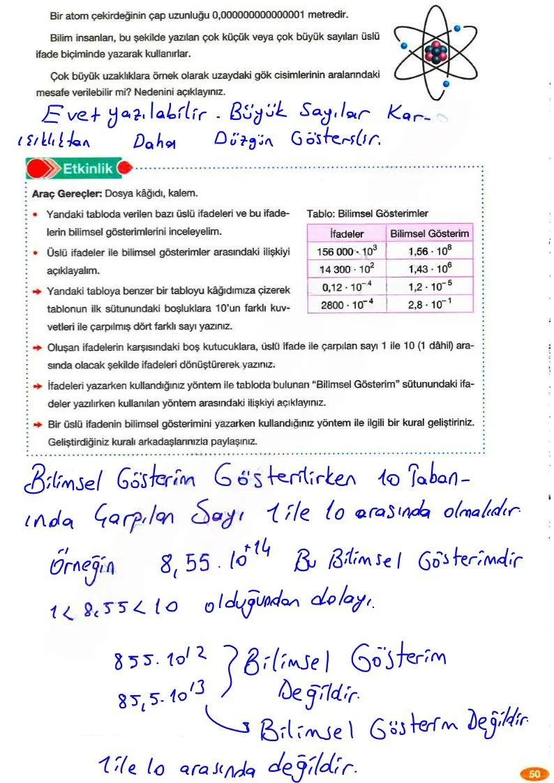 8. Sınıf Matematik Ders Kitabı Cevapları Berkay Yayınları Sayfa 50 Çözüm Görseli