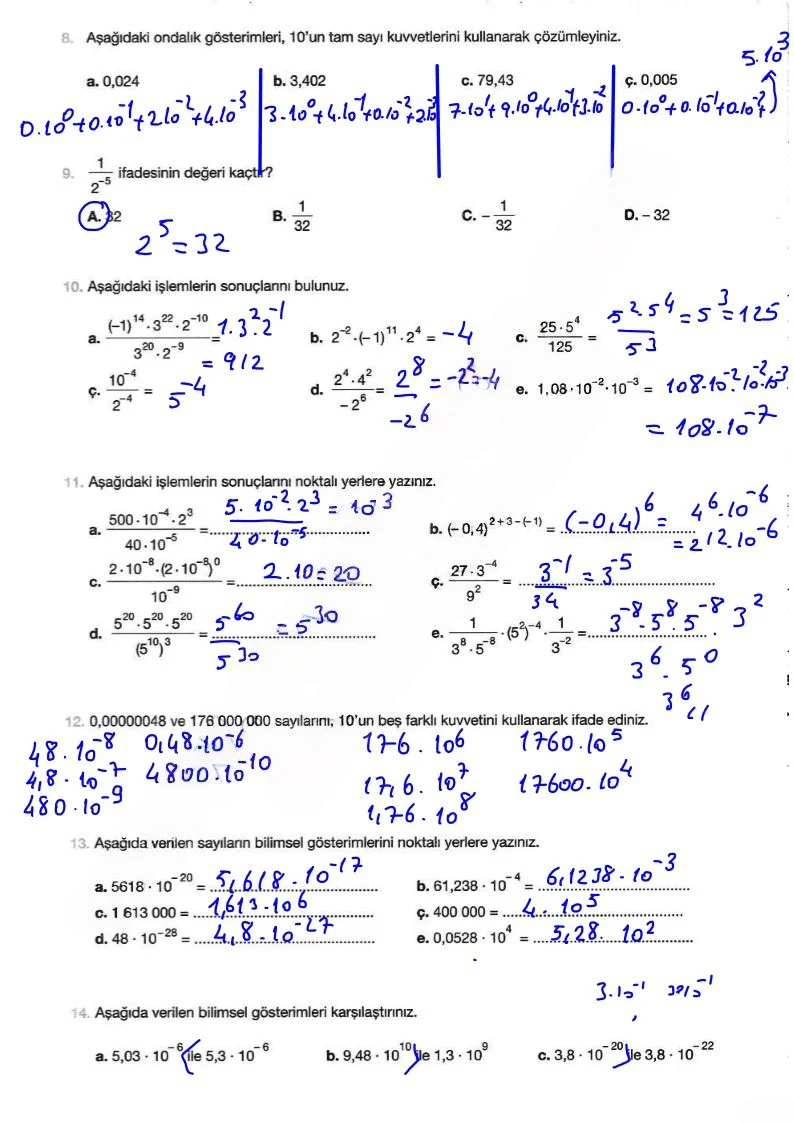 8. Sınıf Matematik Ders Kitabı Cevapları Berkay Yayınları Sayfa 54 Çözüm Görseli